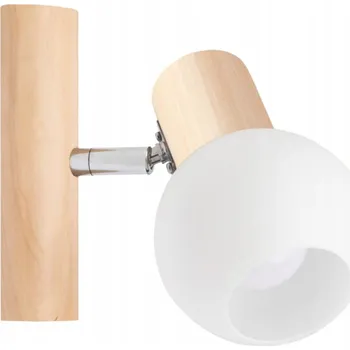 Nástěnné svítidlo Dřevěné březové nástěnné svítidlo BRITOP Lighting 1xE14 Max40W Bílé skleněné stínidlo