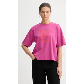 Dámské tričko Bavlněné tričko United Colors of Benetton 3DCJD10B9 růžová 42X, vel. XS