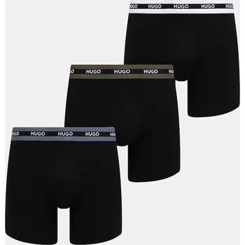 Pánské spodní prádlo Boxerky HUGO BOXERBR TRIPL PLANET 3-pack 50534694 černá 99C, vel. L