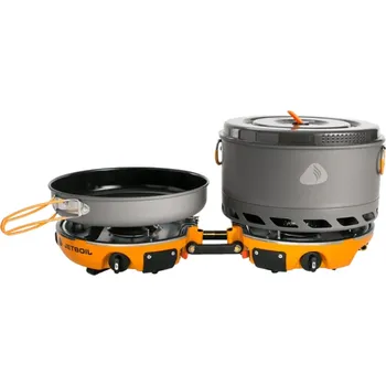 Turistický vařič Plynový vařič Jet Boil Genesis Basecamp System – Isobutane Barva: oranžová