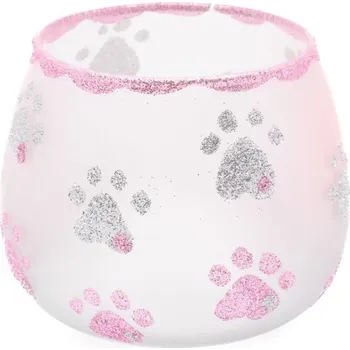 Svícen Morko Kalíšek s packami na čajovou svíčku – světle růžová