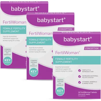 Podpora plodnosti Babystart FertilWoman vitamíny pro ženy s kyselinou listovou 30 tbl. 3 balení: 3x 30 tablet