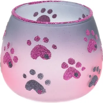 Svícen Morko Kalíšek s packami na čajovou svíčku – sytě růžová