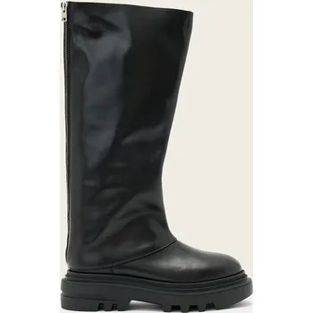 Dámské kozačky Kožené kozačky AllSaints Maxie Boot dámské, černá barva, na platformě, W064FD 99X, EUR 41