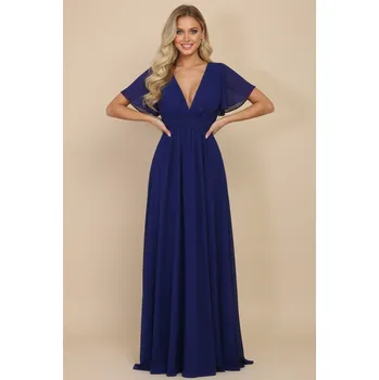 Dámské šaty EVA & LOLA Společenské šaty pro družičky TACHA modré Barva: Modrá, Velikost: S