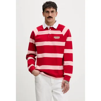 Pánské tričko Bavlněné tričko s dlouhým rukávem United Colors of Benetton x Stranger Things vínová barva, 3T6YU302P 83X, vel. M