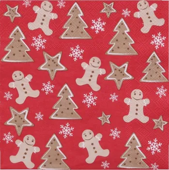 Papírový ubrousek Vánoční ubrousky 33x33cm PERNÍČEK 20ks