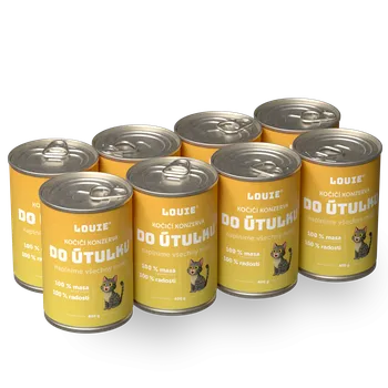 Krmivo pro kočku Kočičí balíček do útulku 8 ks, 400g - LOUIE pomáhá útulkům