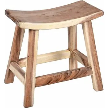 Taburet Designová prohnutá stolička do interiéru, masivní dřevo Suar, 46 cm