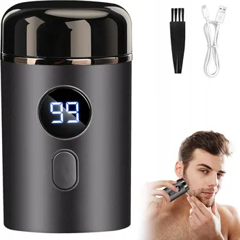 PŘENOSNÝ HOLICÍ STROJEK ELEKTRICKÝ KAPESNÍ MINI PRO MUŽE USB + KARTÁČEK