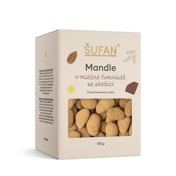 ŠUFAN s.r.o. Mandle v mléčné čokoládě se skořicí - 170 g