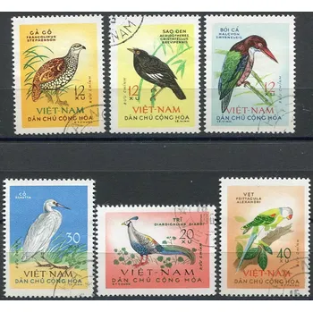 Poštovní známka (1963) MiNr. 275 - 281 - O - Severní Vietnam - Ptáci 1963