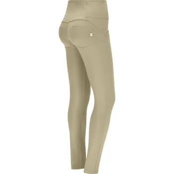 Dámské kalhoty Freddy kalhoty WR.UP ve tmavě béžové barvě, vysoký pas na knoflíčky, superskinny střih, organická bavlna Vybraná velikost: L