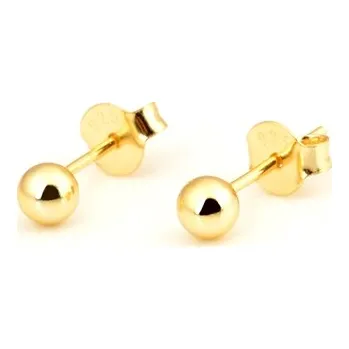 Náušnice Stříbrné zlacené náušnice pecičky kuličky STNAU2109F