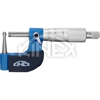 Mikrometr Kinex 7041 - Mikrometr třmenový 0-25mm na tloušťku stěny trubky, dělení 0,01, DIN 863, ČSN 251458