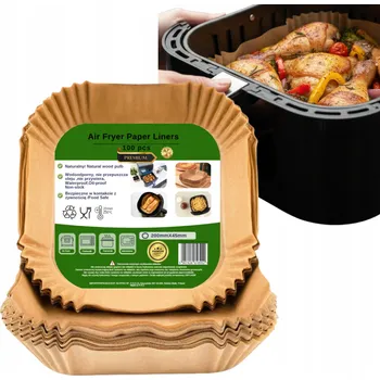 Obraz Organizér Air fryer PAPIER 20x20 Papírové tácky pro air fryer formičky 100 kusů