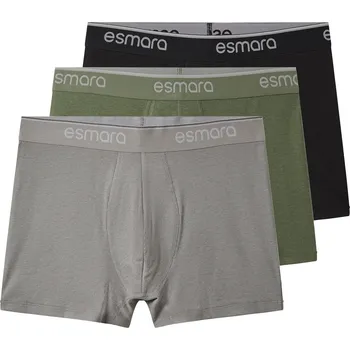 Boxerky esmara Men Pánské boxerky, 3 kusy (černá/zelená/šedá, 5/M)