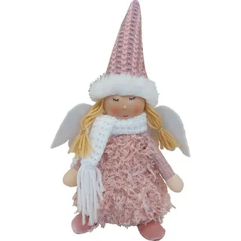 Vánoční dekorace Goba Andělka růžová 20 cm