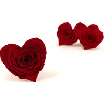 umělá květina Stabilizovaná růže hlavička Srdce - růžová