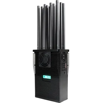 Profesionální ruční výkonná rušička 2G, 3G, 4G, 5G, GPS, WIFI, VHF