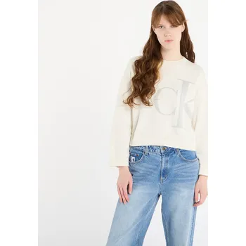 Pánské oblečení Svetr Calvin Klein Jeans Long Sleeve Smooth Sweater White M