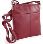Vínově červená dámská kožená zipová crossbody kabelka Jenny