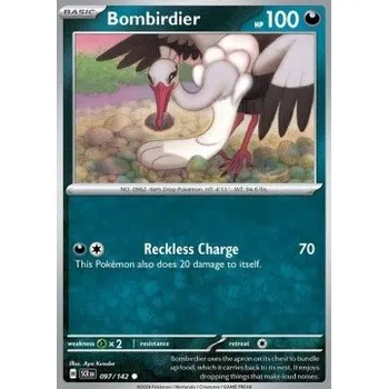 Sběratelská karetní hra Pokémon SCR 097/142 Bombirdier - Stellar Crown Stav: Near Mint, Verze: REVERSE HOLO