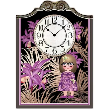 Hodiny Velké nástěnné dřevěné hodiny - Malvína má nové brejličky