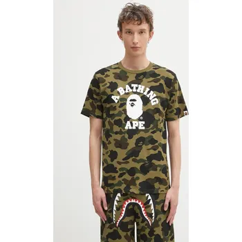 Pánské tričko Bavlněné tričko A Bathing Ape Camo College, S, zelená, 77X