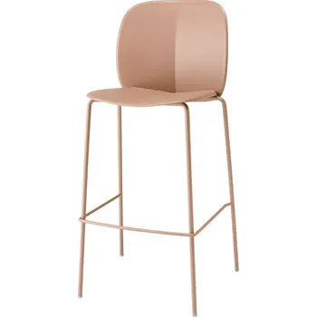 Barová židle Růžová barová židle Mentha 65 cm s opěrkou, moderní do kuchyně a k ostrůvku s opěrkou na nohy SCAB