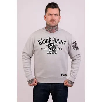 Pánská mikina Mikina BLACK HEART BONES Barva: světle šedá, Velikost: L