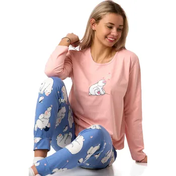 Dámské pyžamo Dámské růžové pyžamo s ledními medvědy 1B2318 růžová m