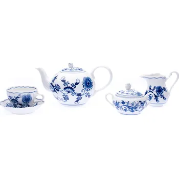 Český porcelán, a.s., Dubí Čajová souprava, cibulák, 15 d., Český porcelán Dubí