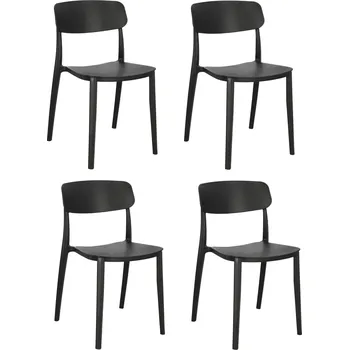 Jídelní židle Sada 4 jídelních židlí Nopie černá