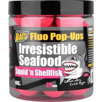 Boilies STRATEGY BAITS Plovoucí boilies POP20 IRRESISTIBLE SEAFOOD 20 mm 100 g - Squid Shellfish