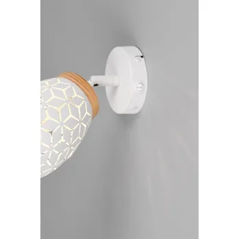 Nástěnné svítidlo Nástěnná lampa Bidar, bílý kov/dřevo