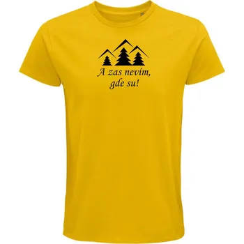 Pánské tričko Pánské tričko "A zas nevím, gde su!" Velikost: XS, Barva: Zlatá