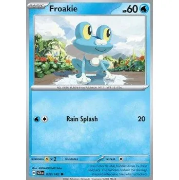 Karetní hra Pokémon SCR 039/142 Froakie - Stellar Crown Stav: Near Mint, Verze: REVERSE HOLO