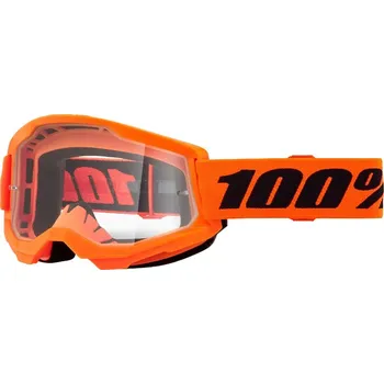 Helma na motorku Motokrosové brýle 100% strata2 neon orange clear lens