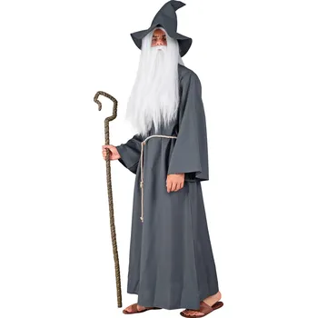 Pánský kostým čaroděj Gandalf šedá M/L