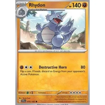Sběratelská karetní hra Pokémon SCR 075/142 Rhydon - Stellar Crown Stav: Near Mint, Verze: REVERSE HOLO