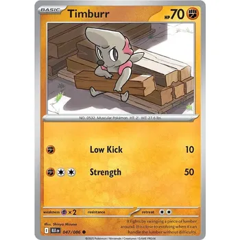 Karetní hra Timburr 047/086 - Black Bolt Typ karty: Reverse Holo