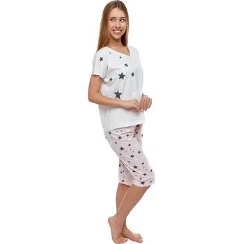 Dámské pyžamo Dámské pyžamo Orion bílé s hvězdami - M