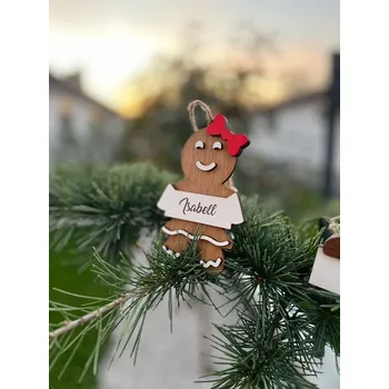 Vánoce Vánoční ozdoba - Perníček s vlastním jménem hodnota: Dívka 11 cm x 7 cm