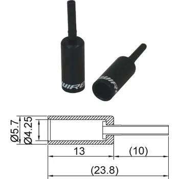 Lanko pro jízdní kolo BOT723BJ, koncovka bowdenu s ochranou, Al, 4mm, čierna