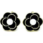 Klipsové náušnice květ s perlou Flora