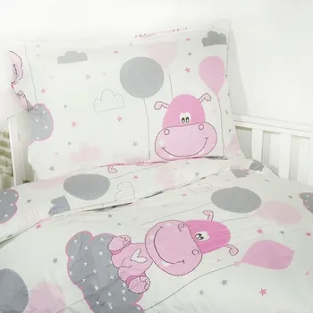 Povlak na polštářek Bavlněný povlak na polštář - Hrošík růžový Zapínání: zip, Velikost polštáře: 45x65