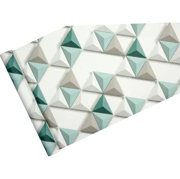 Tapeta Tapeta 3D efekt - geometrie, tyrkysové jehlany