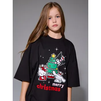 Dívčí spodní prádlo Sinsay - Bavlněná košilka s potiskem Hello Kitty - černá - 339GG-99X - 339GG-99X-152