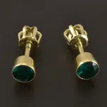 Goldpoint Zlaté peckové náušnice smaragdy Váha: 1.07 g